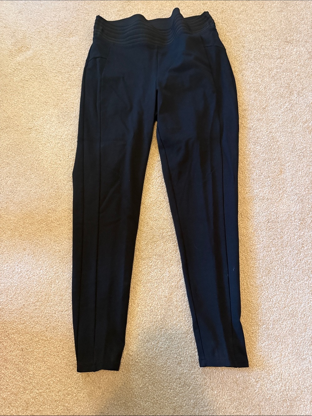 Maurices Black Ponte Leggings with Ribbed Waistband 2R